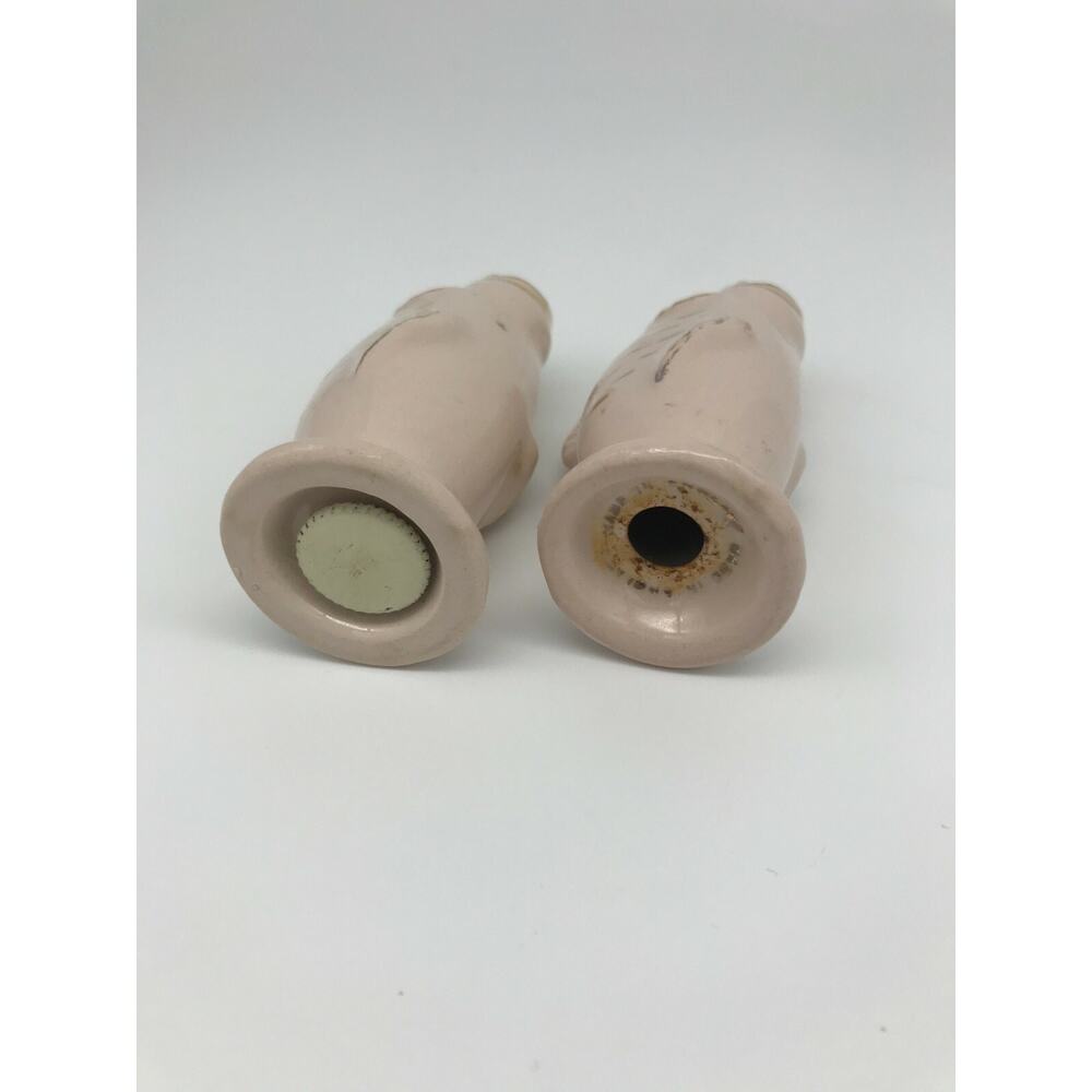 Salt and Pepper Shaker Set Fish Pink with Gold Trim Vintage Made in England Rare - Picture 7 of 11